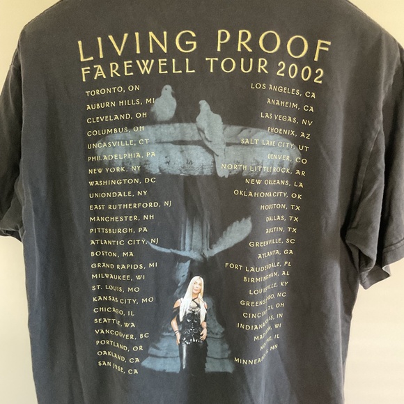 Vintage 2002 Cher Living Proof Farewell Tour Shirt Black Giant Tag Mens Sz XL - Picture 5 of 9